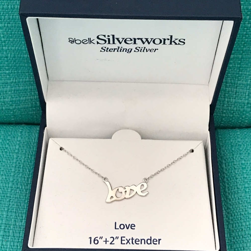 Belk Silverworks sterling silver love necklace NWT
